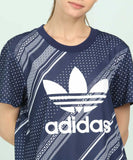 ADIDAS Originals Printed Women Round Neck Blue T-Shirt